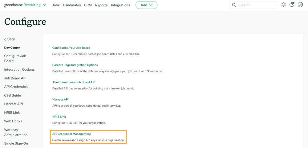 API Credential Management
