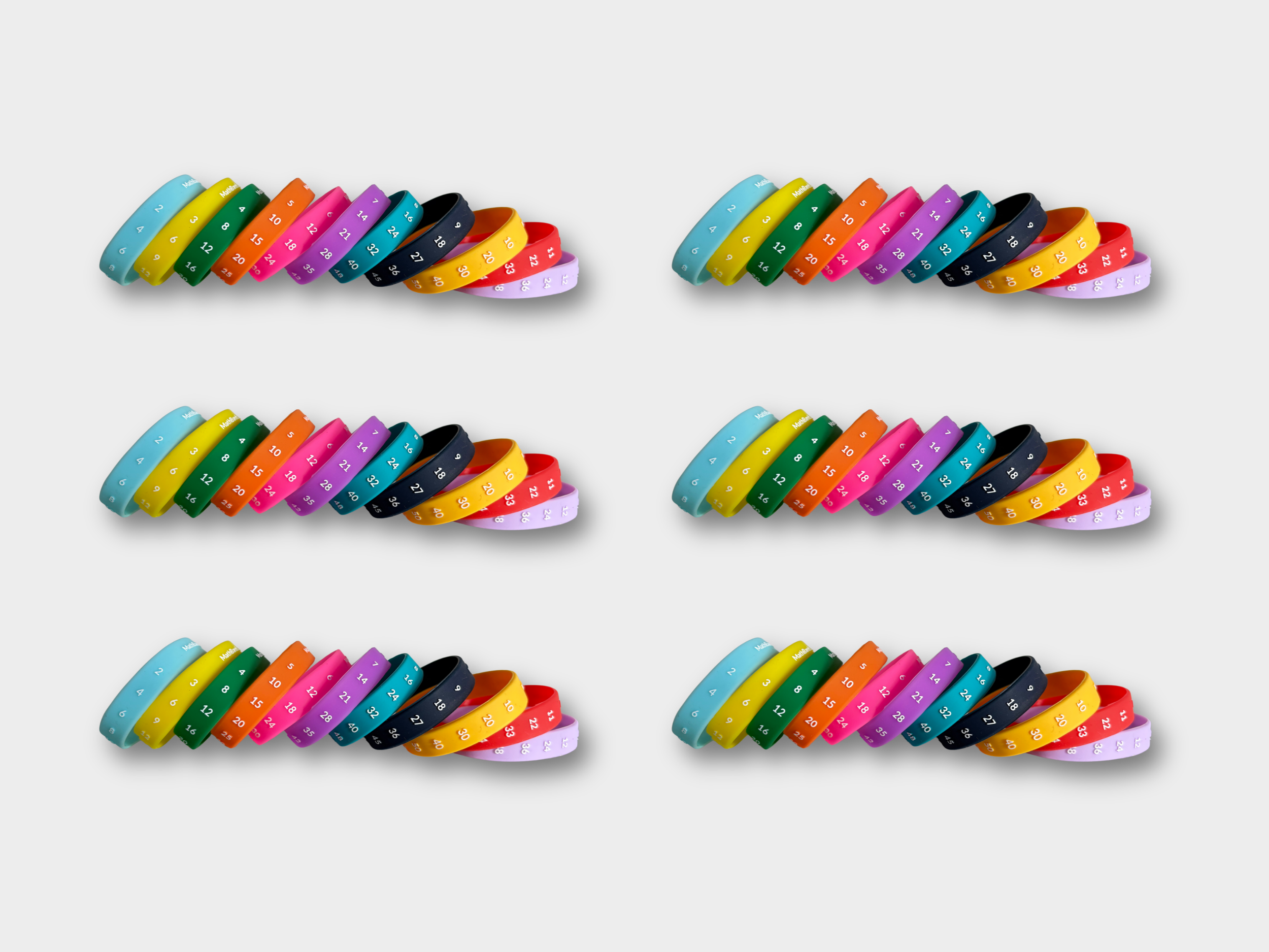 Skip Counting 2-12: Classroom Set (66 Bands)