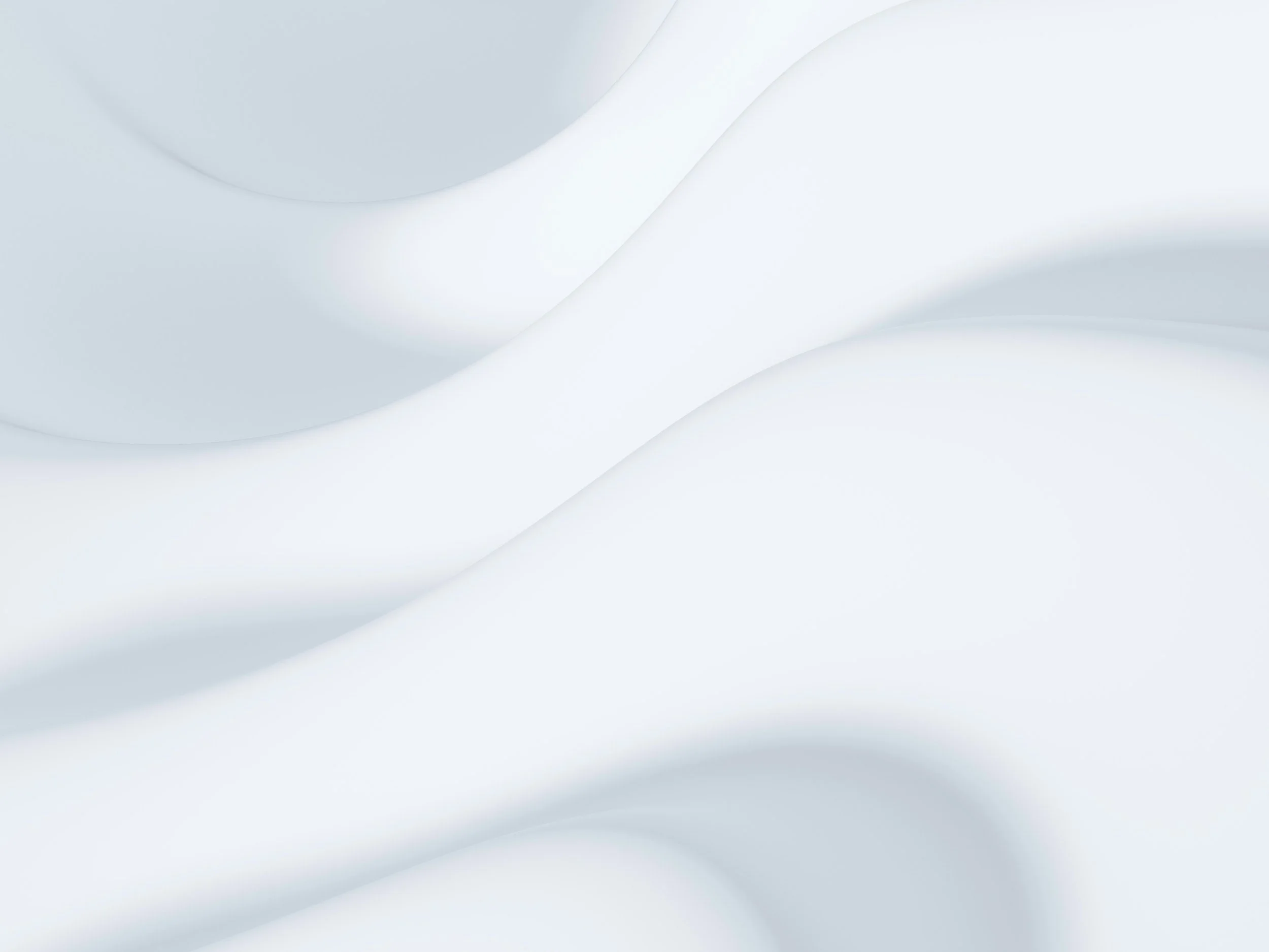 Abstract white flowing fabric with smooth curves and soft shadows.