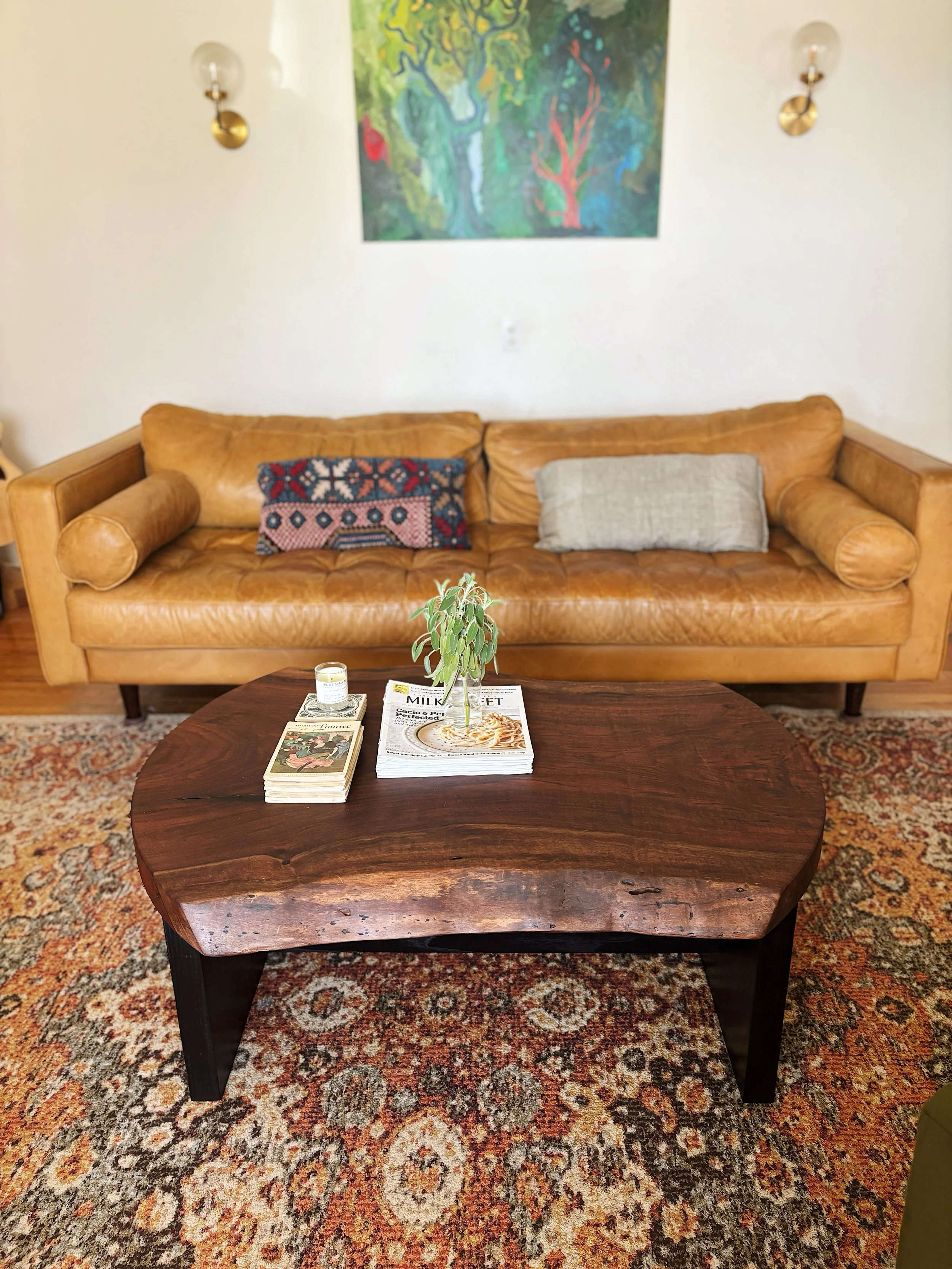 Heritage Coffee table in Bastogne Walnut and Ebonized Ash base
-$2,800-- Contact us for availability-