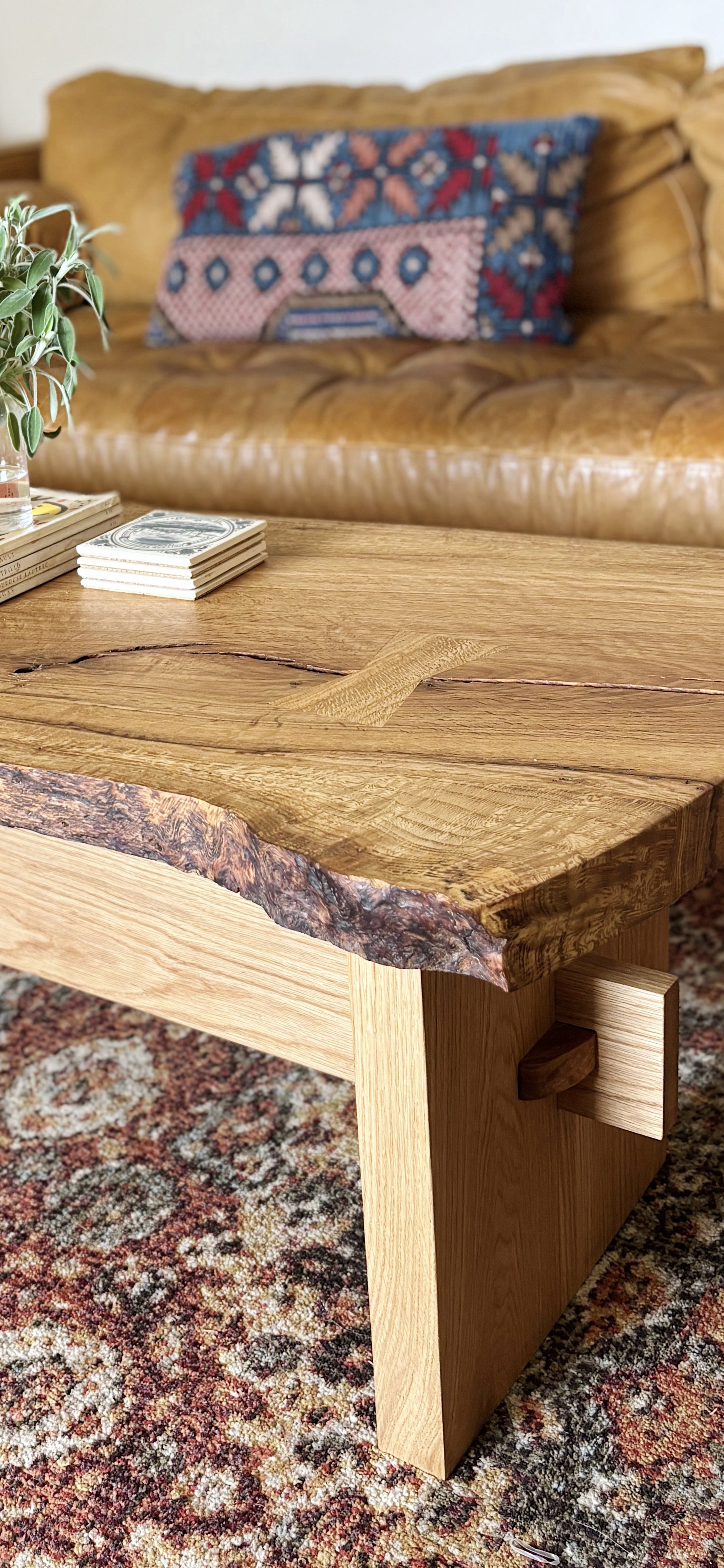 Heritage Coffee table in White Oak with unique Slab

-$1,900- Contact us for availability