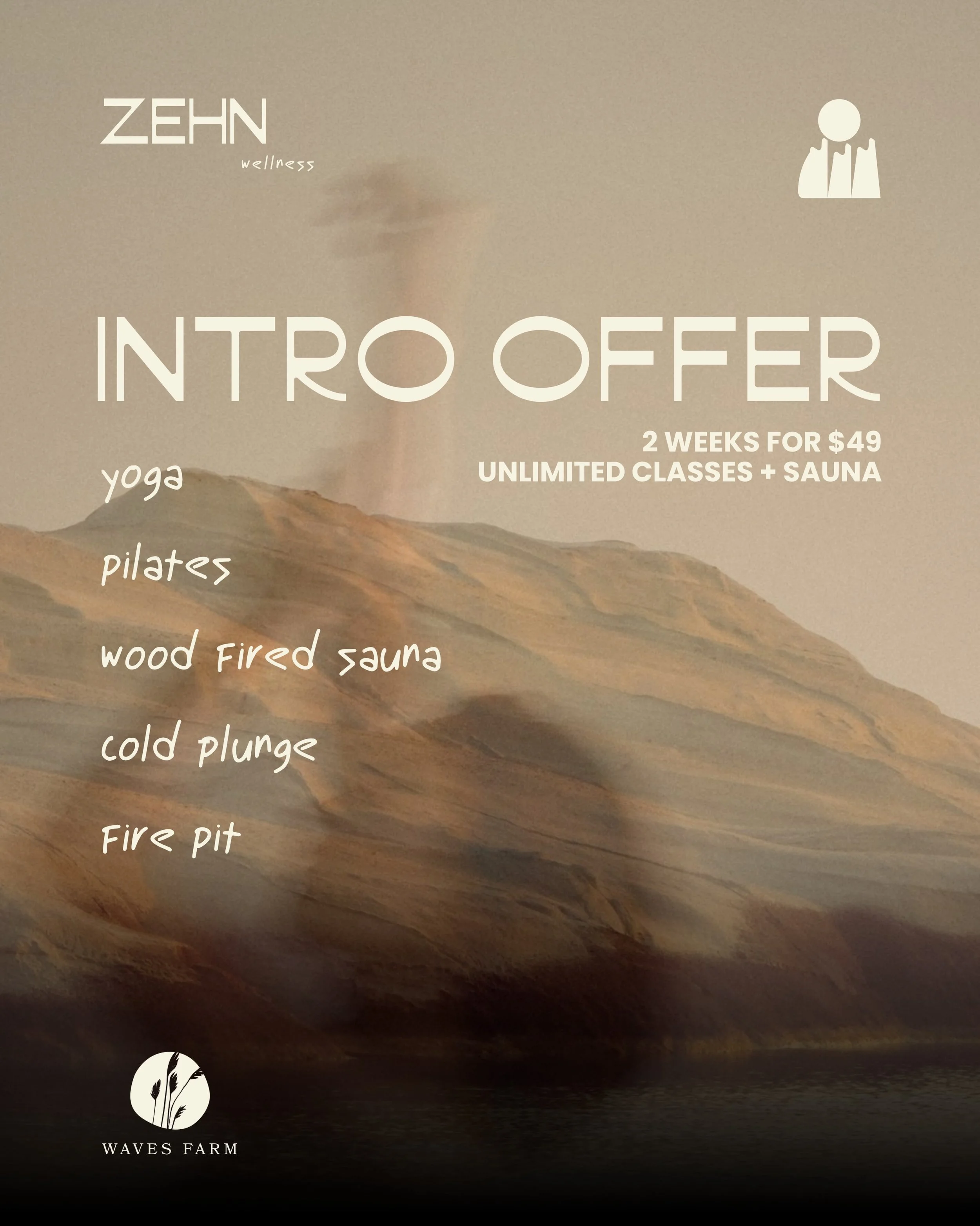 Your all-access pass to @zehnwellness ☁️ Two weeks of unlimited yoga, pilates, wood-fired sauna, cold plunge and fire pit hangs for just $49. No lock-ins, no catch. Just turn up, move your body and stick around for a sauna after. This is how we do it