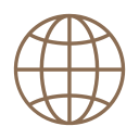 A simple drawing of a globe with latitude and longitude lines.