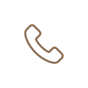 Icon of a phone receiver in brown color.