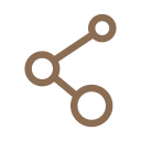 A simple diagram of a small network with three nodes connected in a triangular shape.