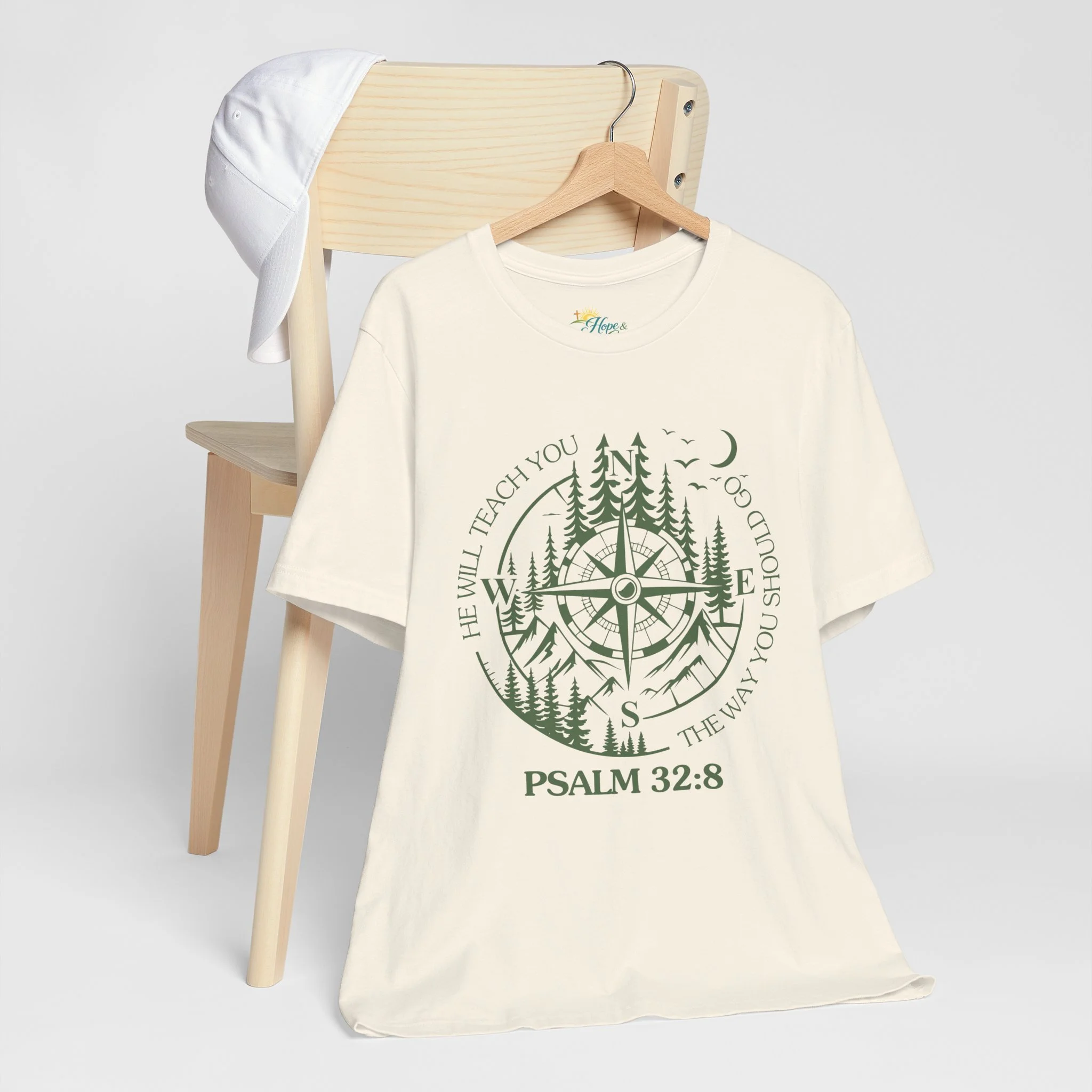 Psalm 32:8 Compass T‑Shirt