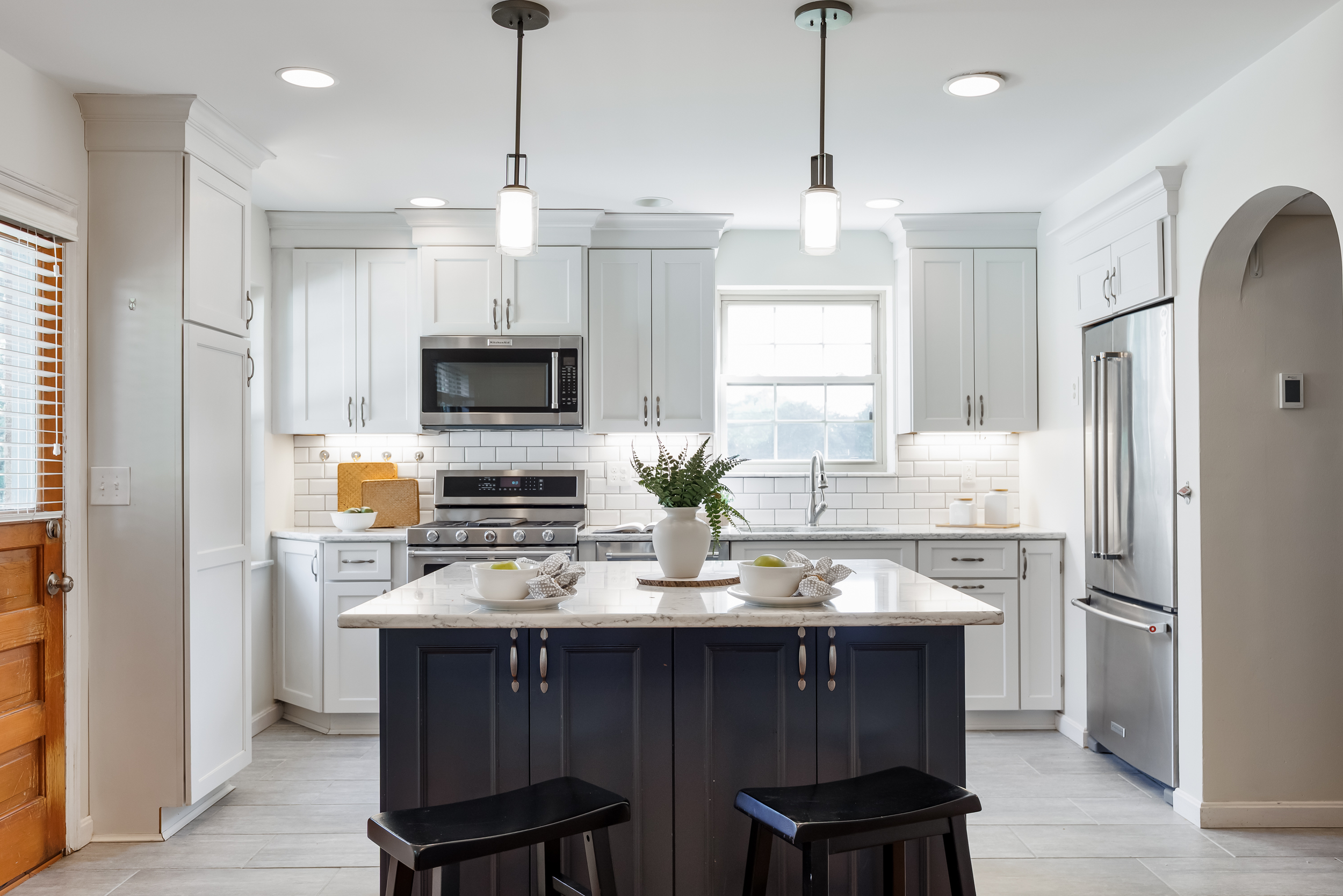 The same kitchen photographed using ambient light