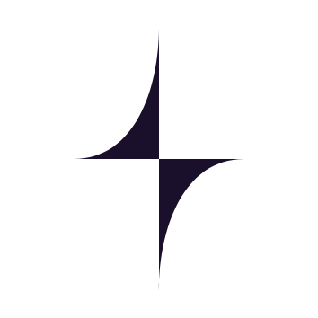 Abstract black and purple geometric design with curved shapes and sharp points.