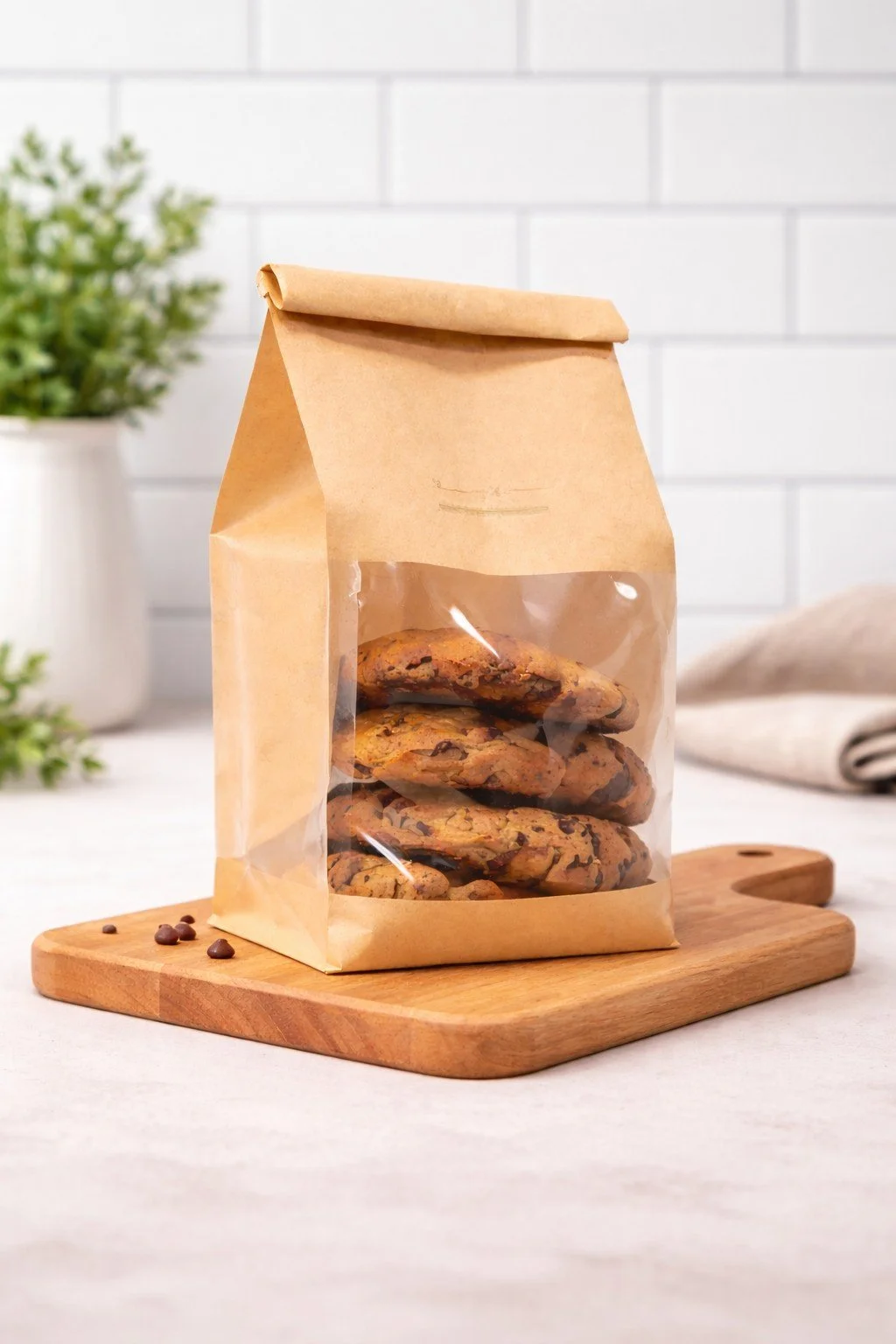 Chocolate chip cookies on wooden board.jpg