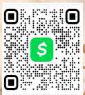 A QR code with a green dollar sign icon in the center