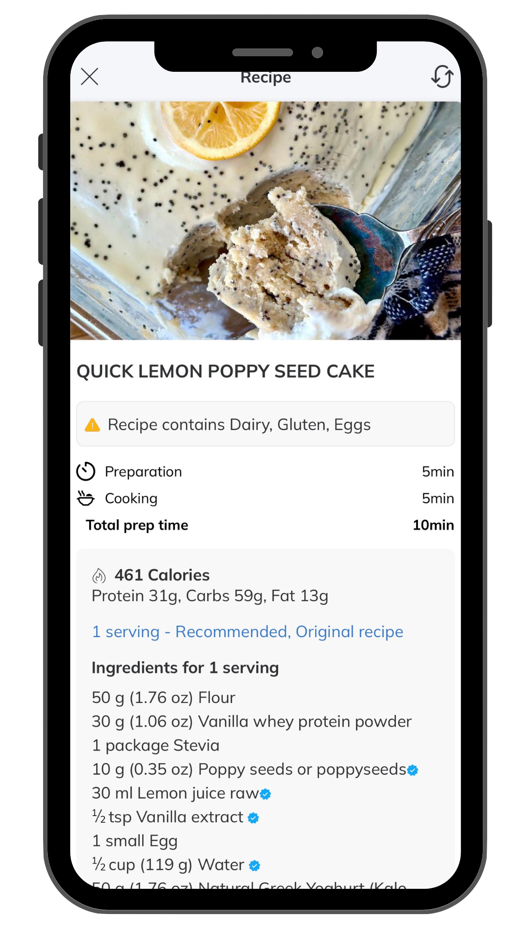 Hormone-friendly healthy recipes and macro tracking within the fitness app