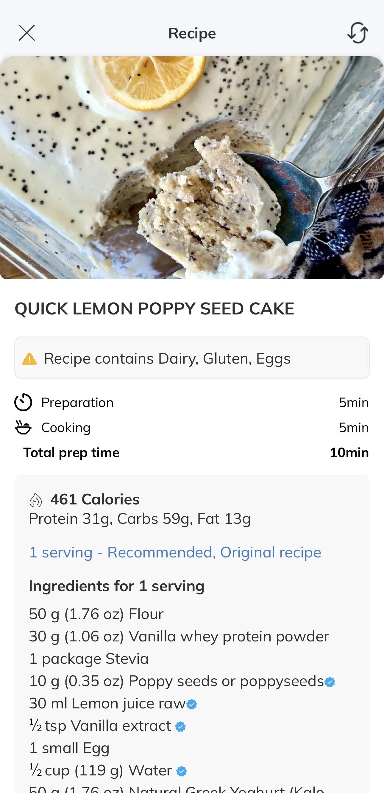 Recipe library inside online fitness coaching app