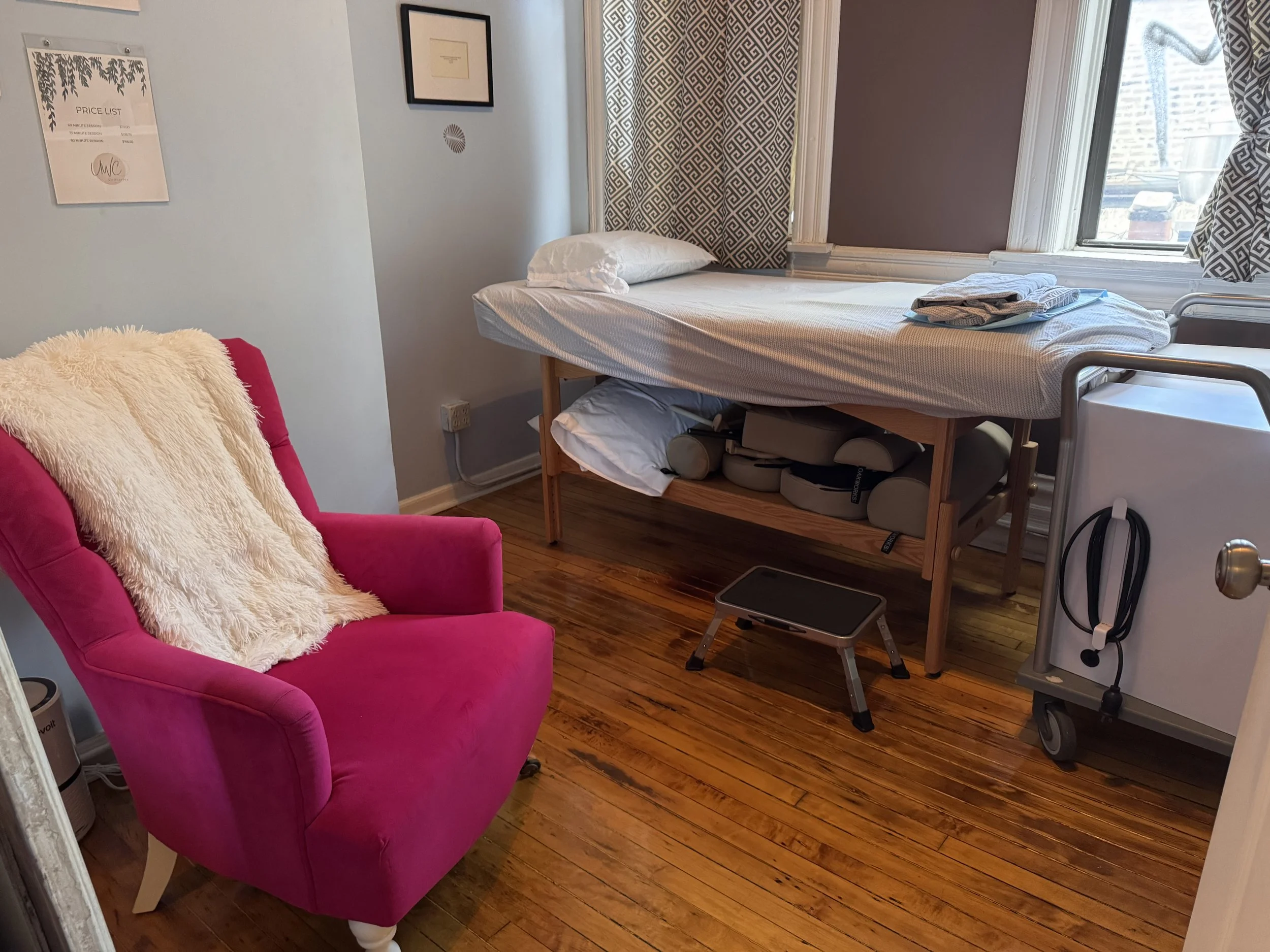 Clean, naturally lit exam room at Attune Menopause Care