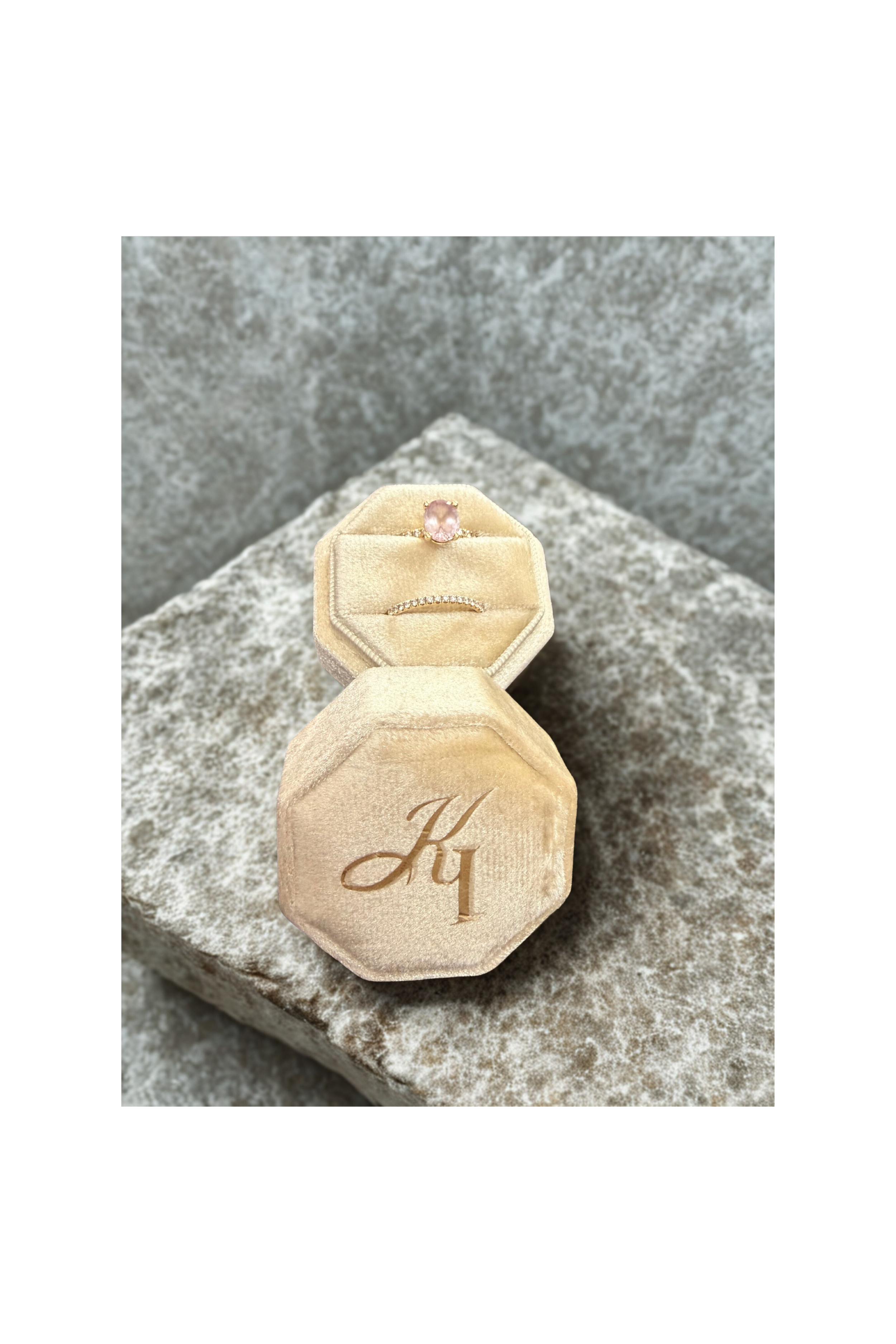 Monogram velvet ring box