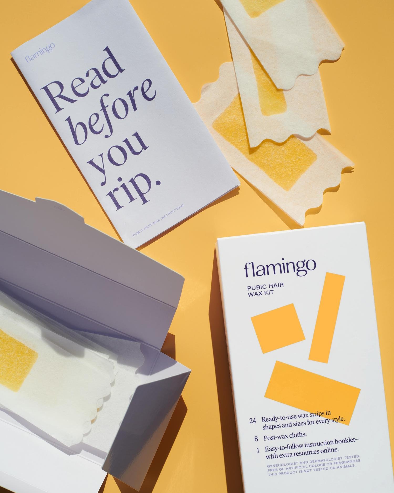 Flamingo Pubic Wax Launch Packaging