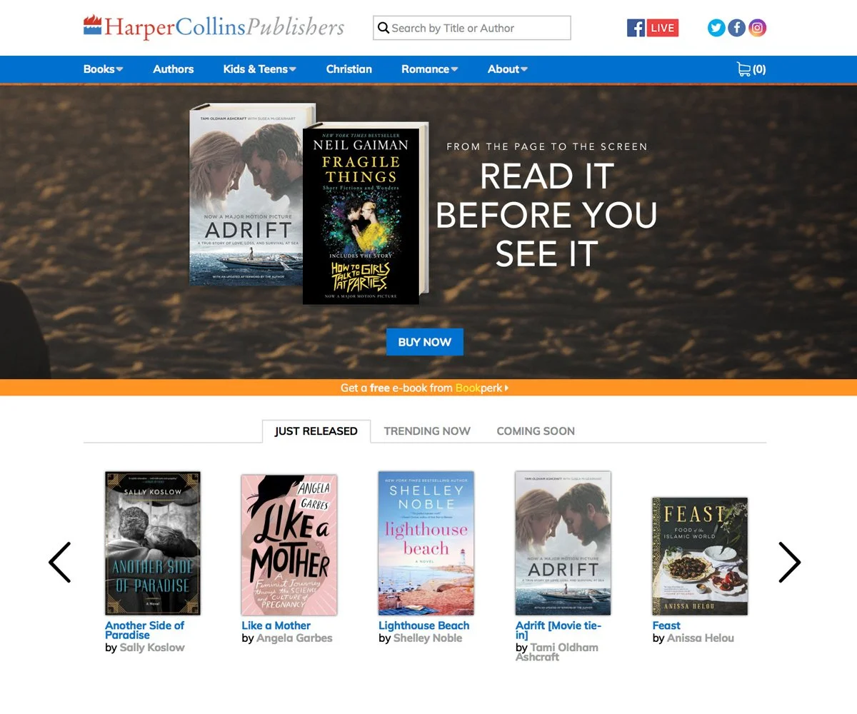 HarperCollins.com Website Redesign