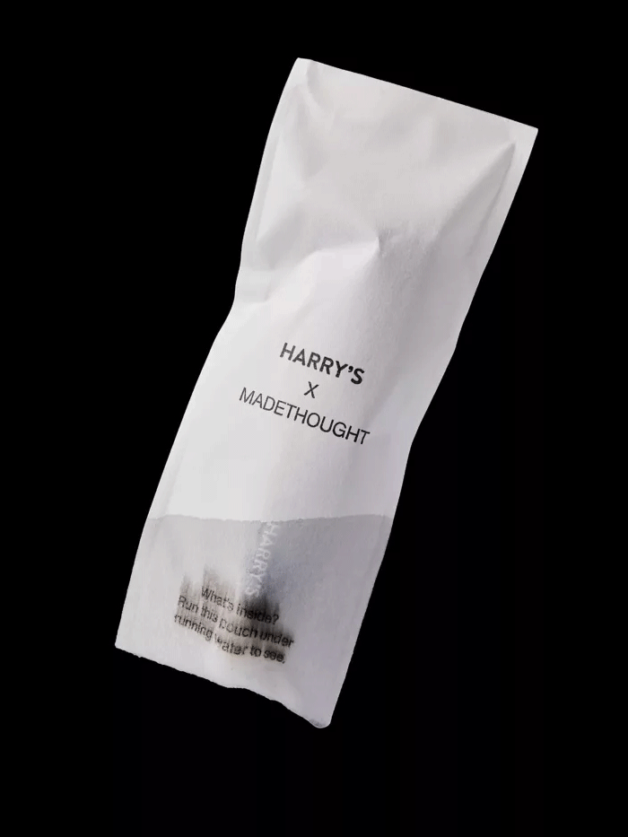 Harry's x Made Thought Water Soluble Packaging