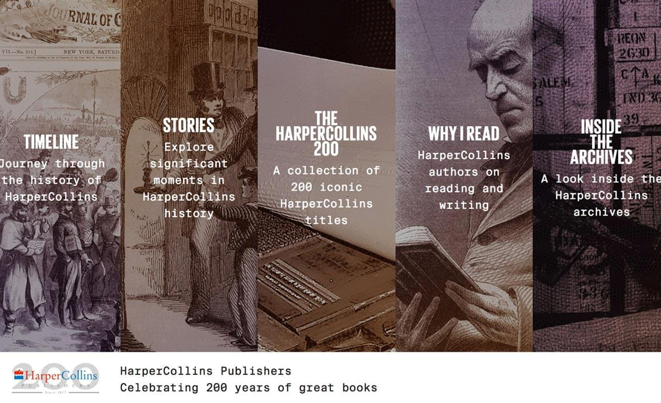 HarperCollin's 200th Anniversary Website