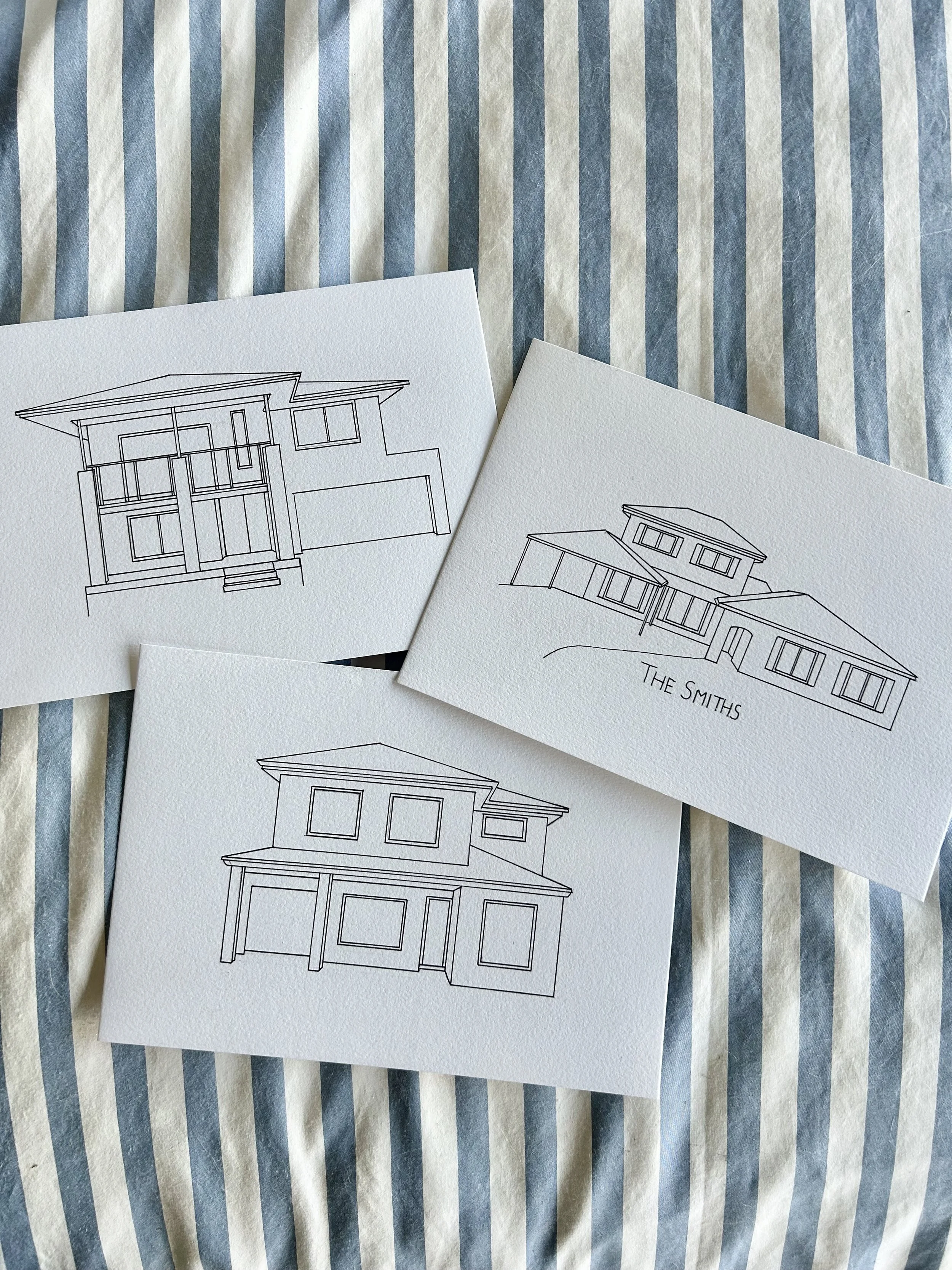 A5 House Illustration - Outline only