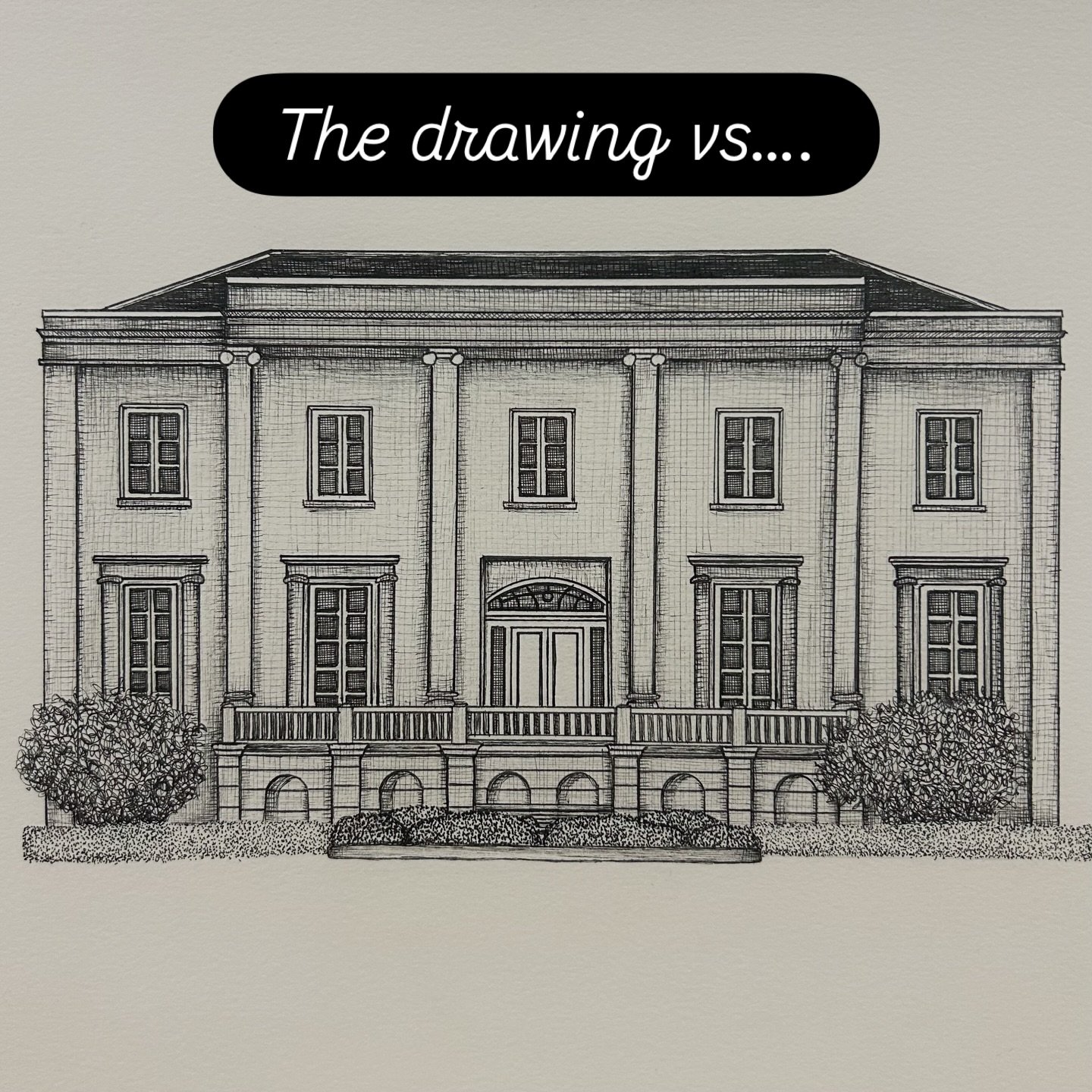 Drawing vs the reference photo!
No bloody AI here!!

#pendrawing #houseillustration #architectureillustration #houseportrait #buildingillustration