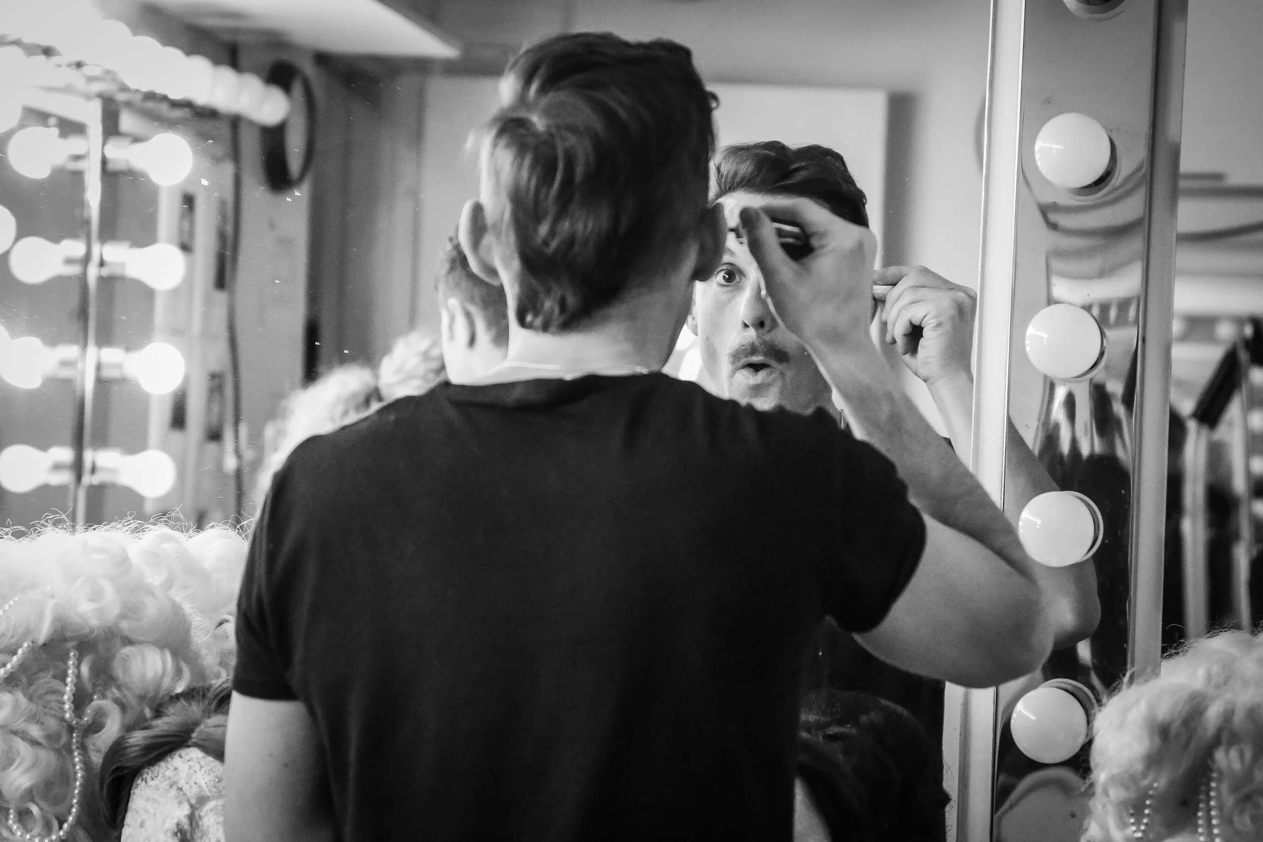 Nick Cearly preps for a Skivvies show at the Laguna Playhouse