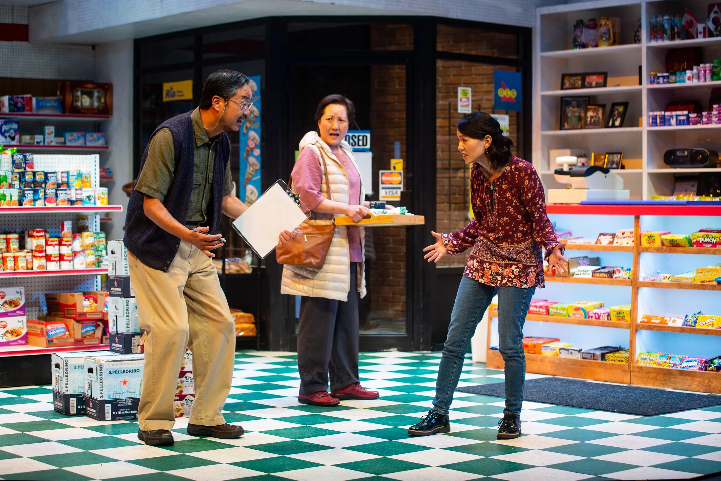 Yong Kim, Janet Song, and Susane Lee establish the family Dynamics of the Laguna Playhouse's award winning production of Kim's Convenience