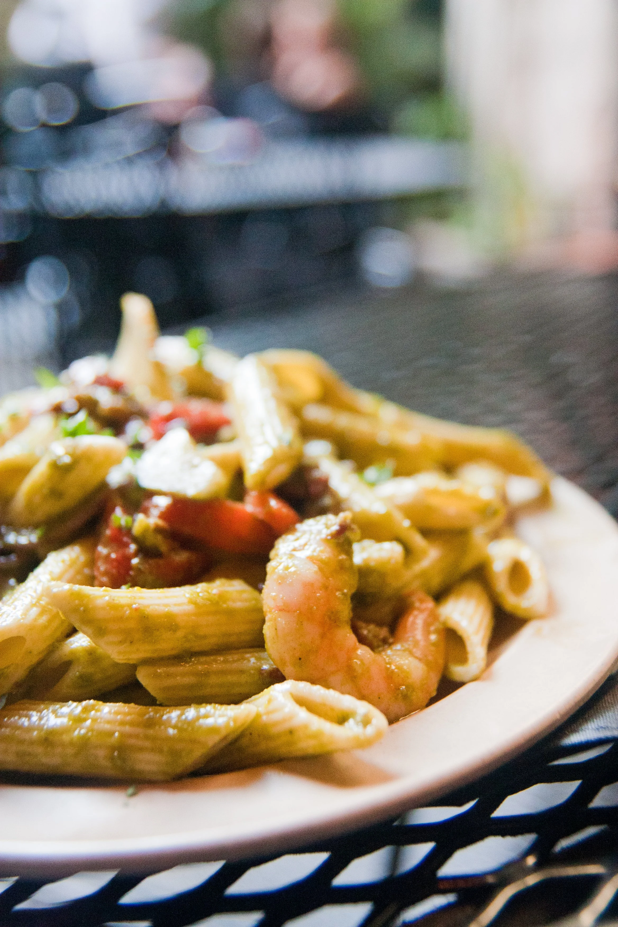 New Orleans pesto shrimp penne