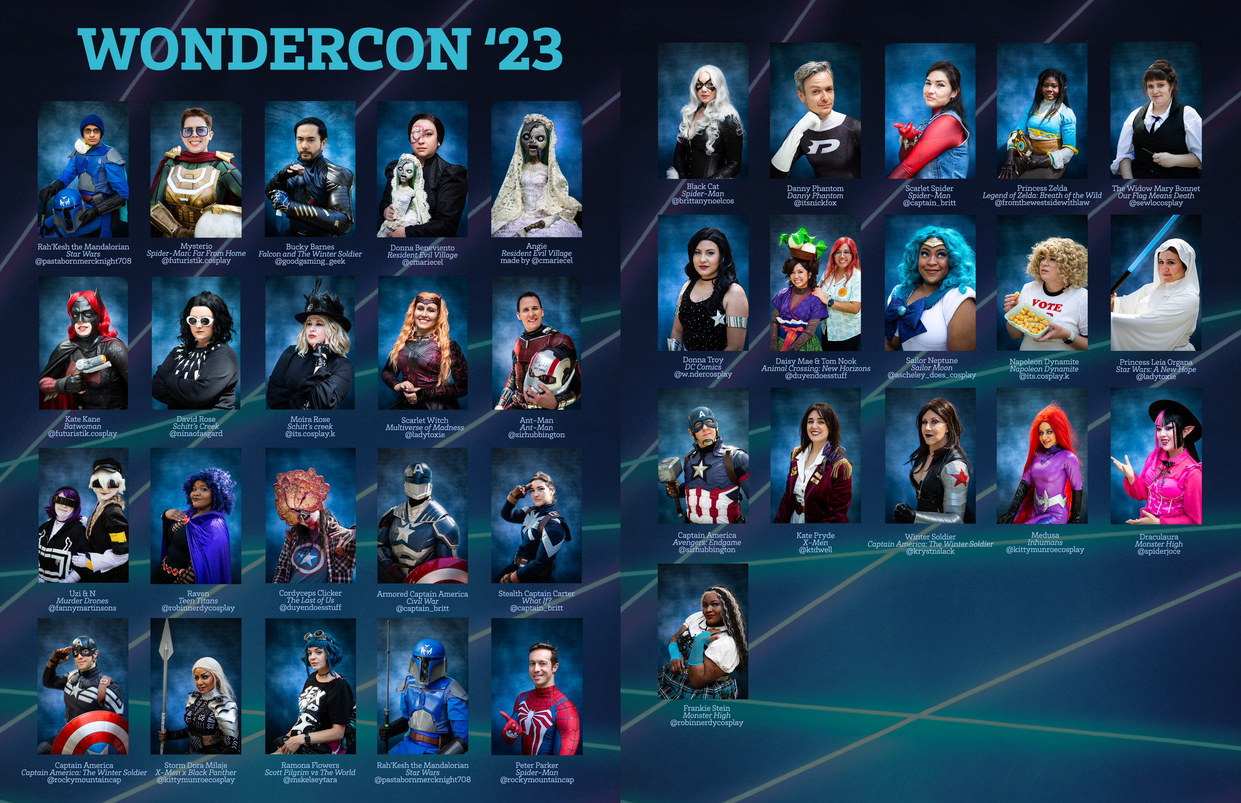 Cosplayer Yearbook Wondercon '23 featuring over 30 cosplayers