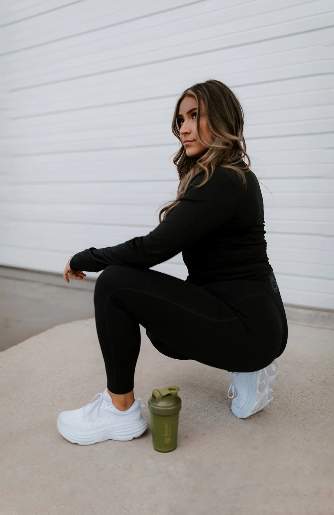 brooke outside with a blender bottle