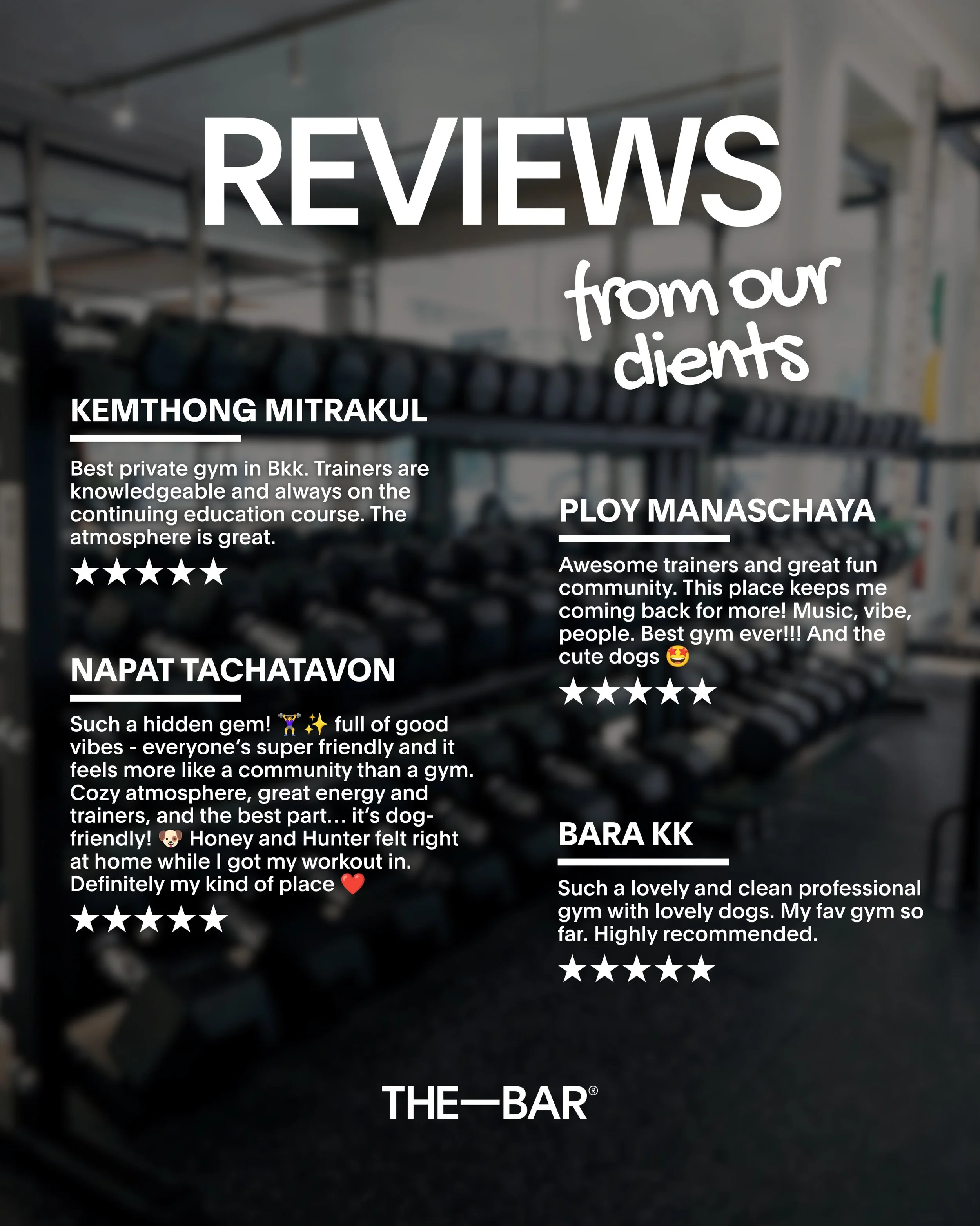 We don&rsquo;t need to say much when our members say it all 🥰🖤

COMMENT or DM &ldquo;BAR&rdquo; to discuss your personal roadmap today!

#THEBARBKK #Bangkok #privategym