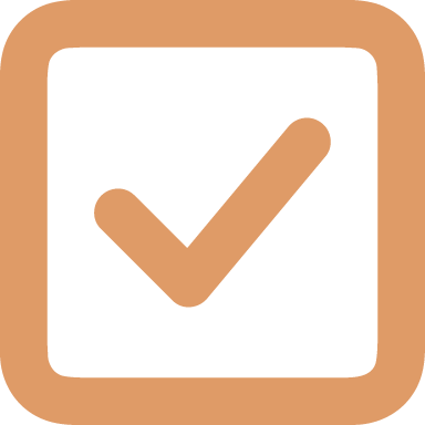 A check mark inside a square checkbox.