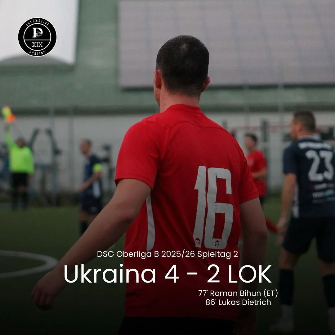 Die LOK unterliegt ausw&auml;rts 💔

Schneller Nachtrag vom letzten Wochenende! Da mussten wir ausw&auml;rts bei Ukraina ran. Zwischendurch waren wir schon 3:0 hinten, dann gab LOK-Legende Helmuth Raser sein Comeback und hat uns allein durch seine Pr