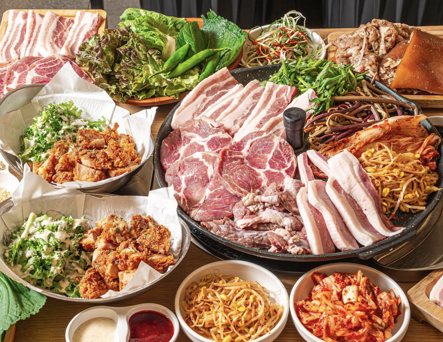 Korean BBQ at Myeongdong Gangnam Hongdae Pig Company