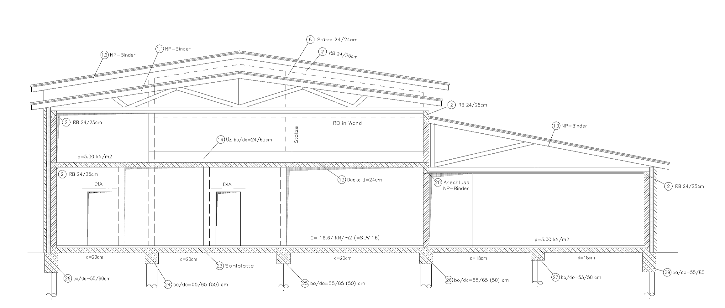Auszug aus: Positionsplan / Schnitt
