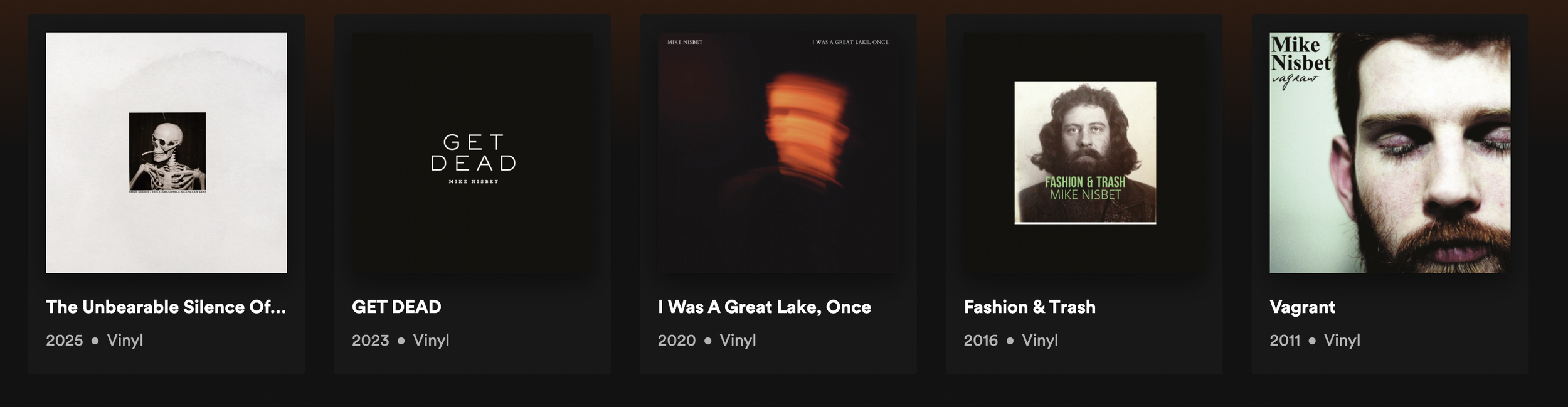 Mike Nisbet album covers vinyl