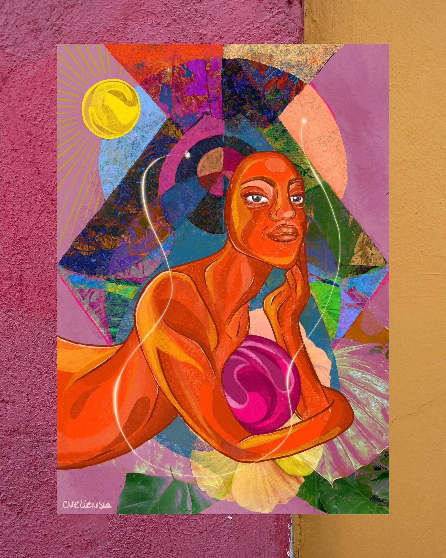 - Talk to me 
Orange mood, October 2025 

Inspired by Olivia Dean 

#artjournal #illustration #mixedmedia #procreateart