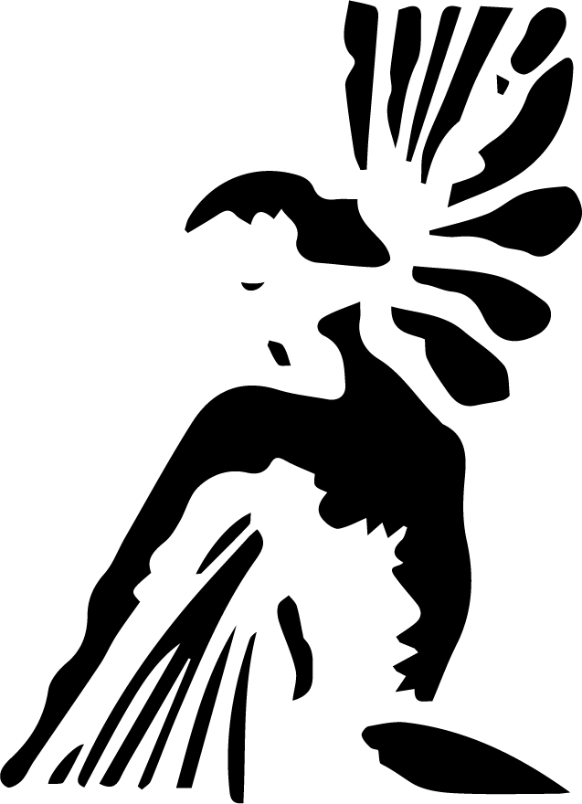 A tall black cat with bright green eyes sitting against a white background.