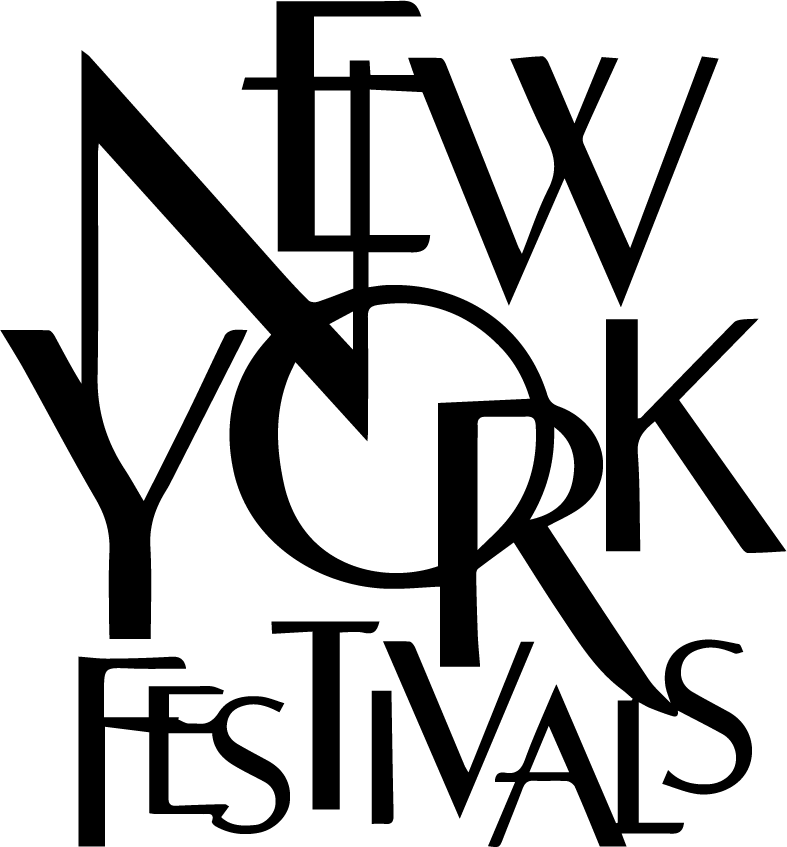 A black and white graphic design with overlapping words 'New York' and 'Festivals' in varying fonts and sizes.