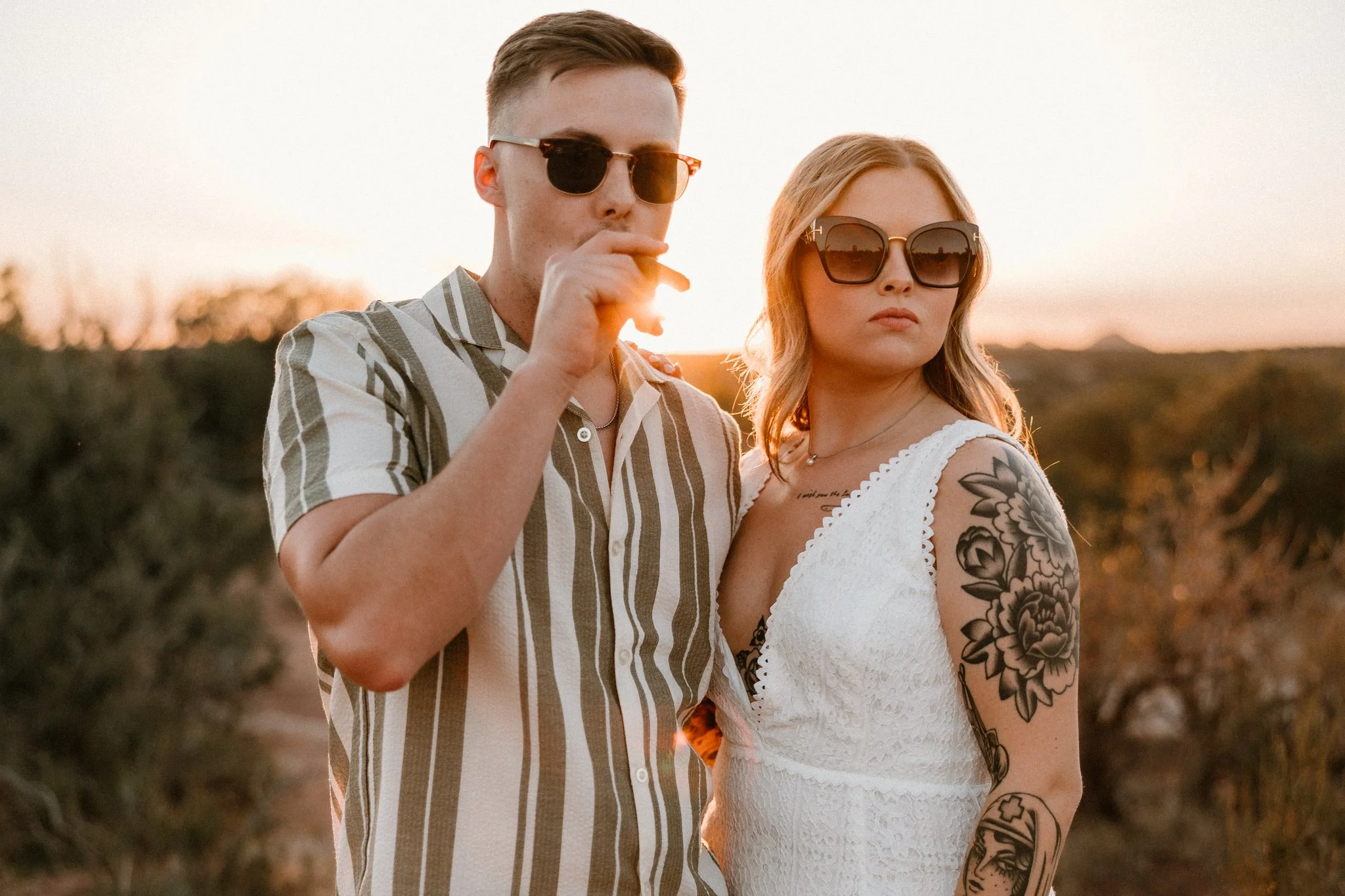 Wedding couple during their day after session in Moab BLM land