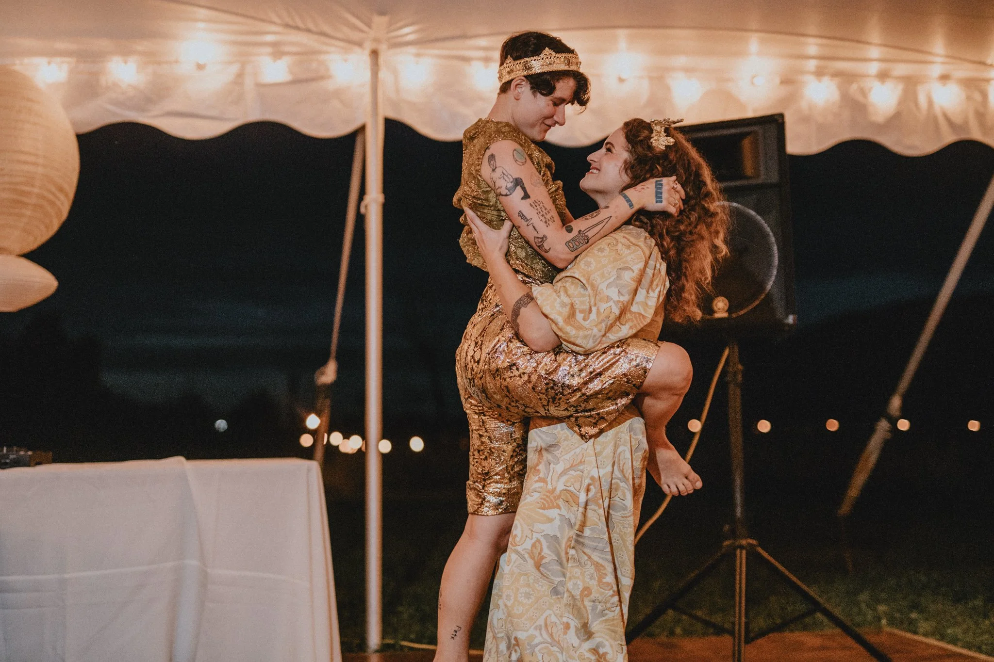 Brides have a first dance together
