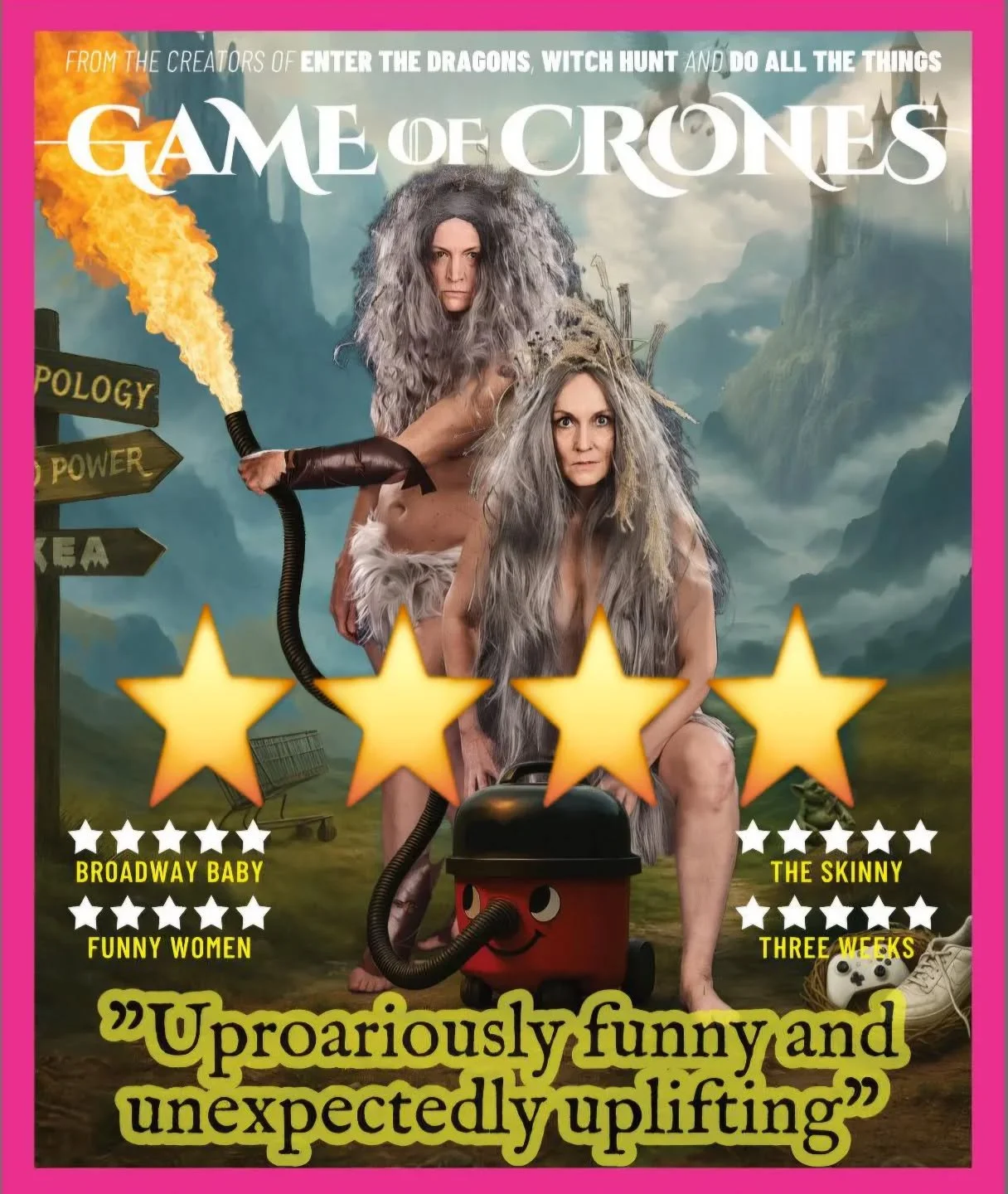 Hello, everyone!

I am so delighted to have been invited to review 'Game of Crones' for A&amp;E Comedy&rsquo;s U.K tour, seeing it at their stop in Edinburgh&rsquo;s Traverse Theatre. With the build-up to Fringe taking up so much of my time, it was a