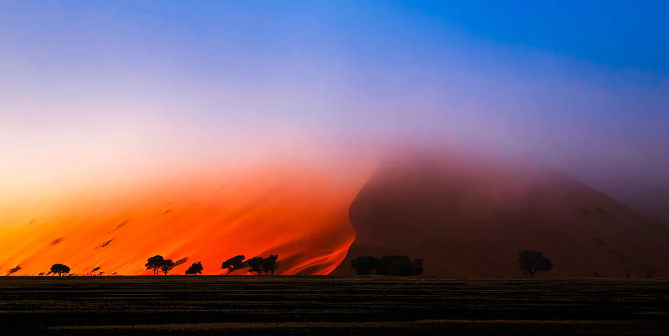 Fire into the dunes