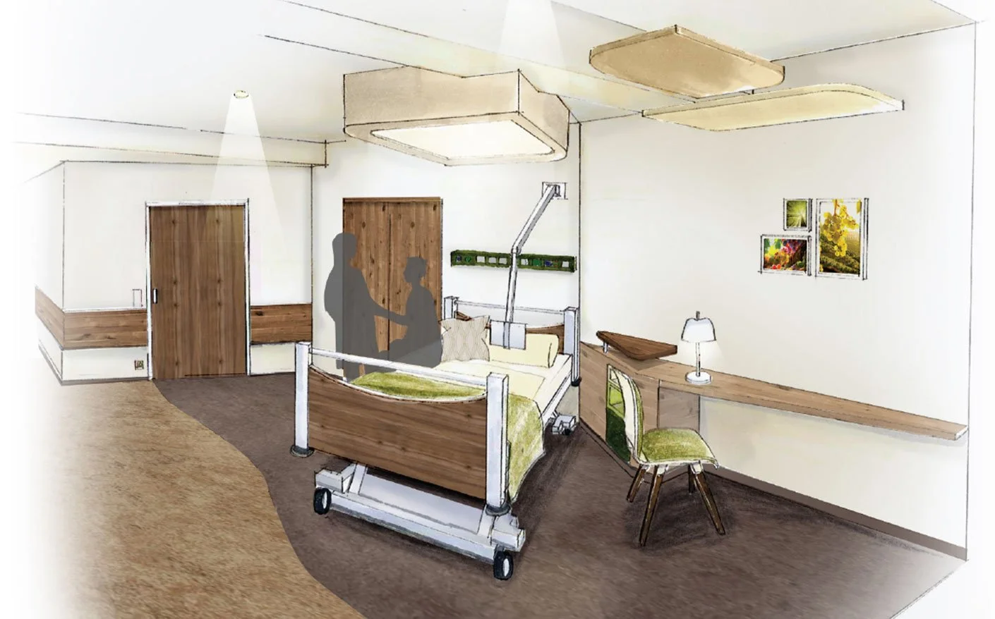 Entwurf für die Privatstation einer Klinik