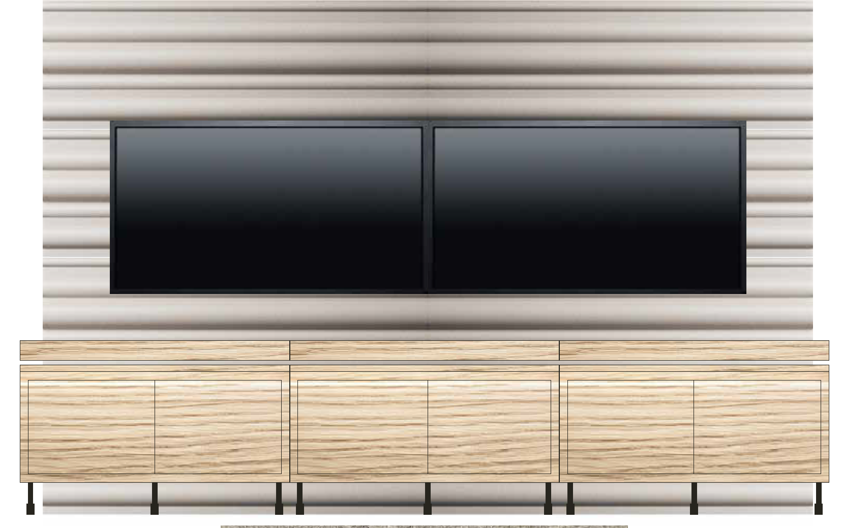 TV Wand Multifunktionsraum mit Stauraum