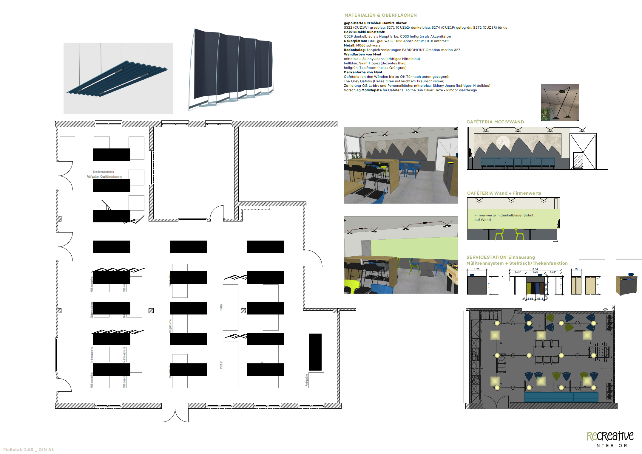 Grundriss EG - Caféteria und Werkstatt