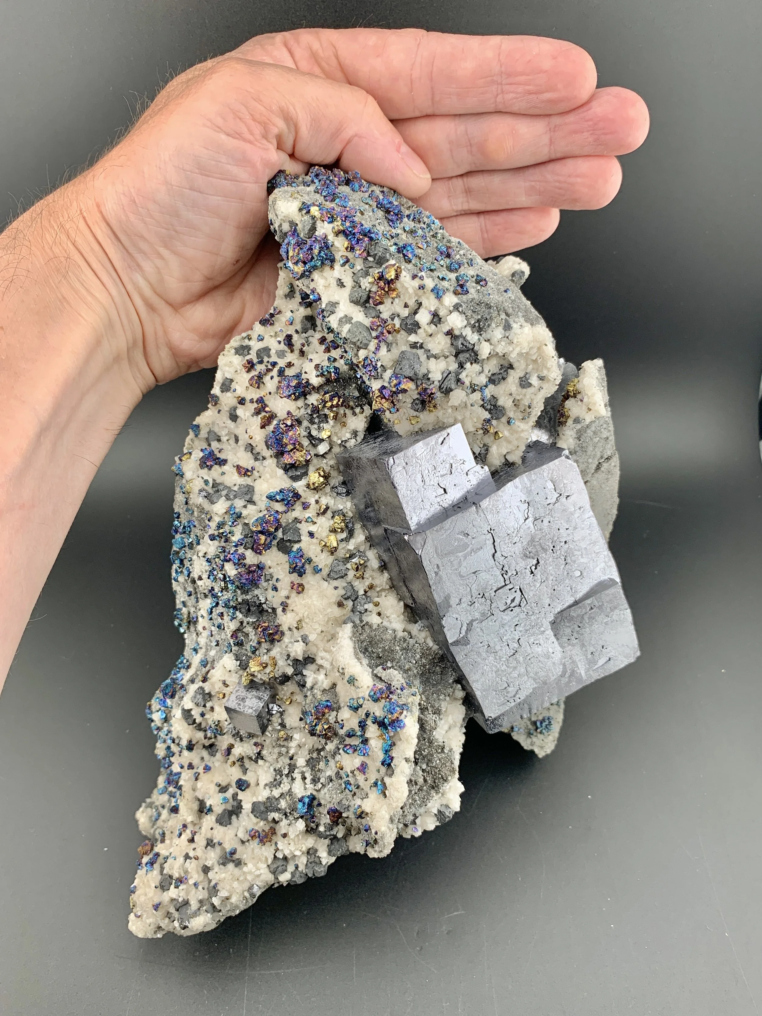 GALENA with CHALCOPYRITE and DOLOMITE From Sweetwater Mine, Missouri, USA. (MSM51).