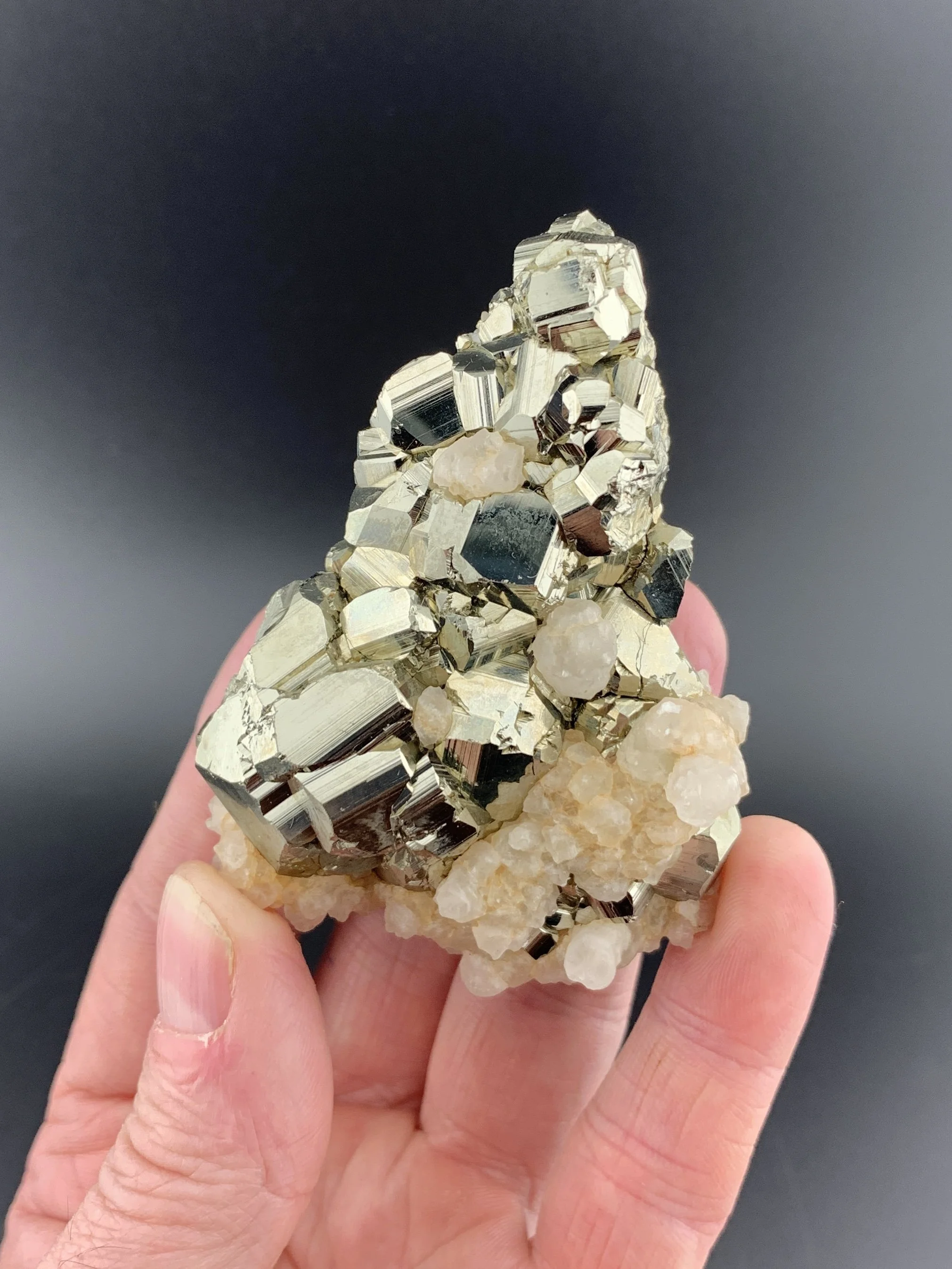 pyrite mineral specimen crystal from huanzala mine ancash Peru