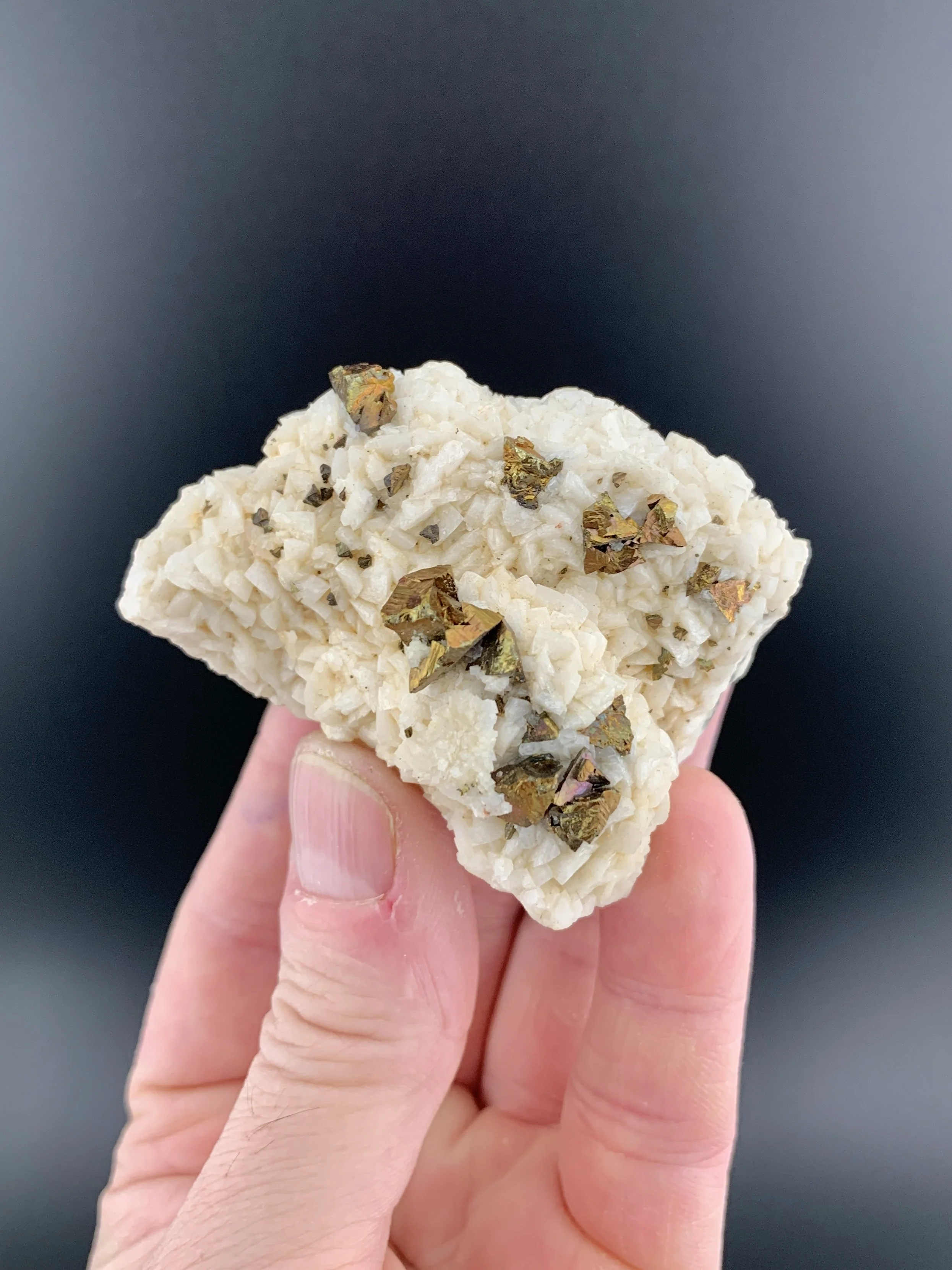 CHALCOPYRITE on DOLOMITE from Eupel mine, Niederhövels, Siegerland, Rhineland-Palatinate, Germany