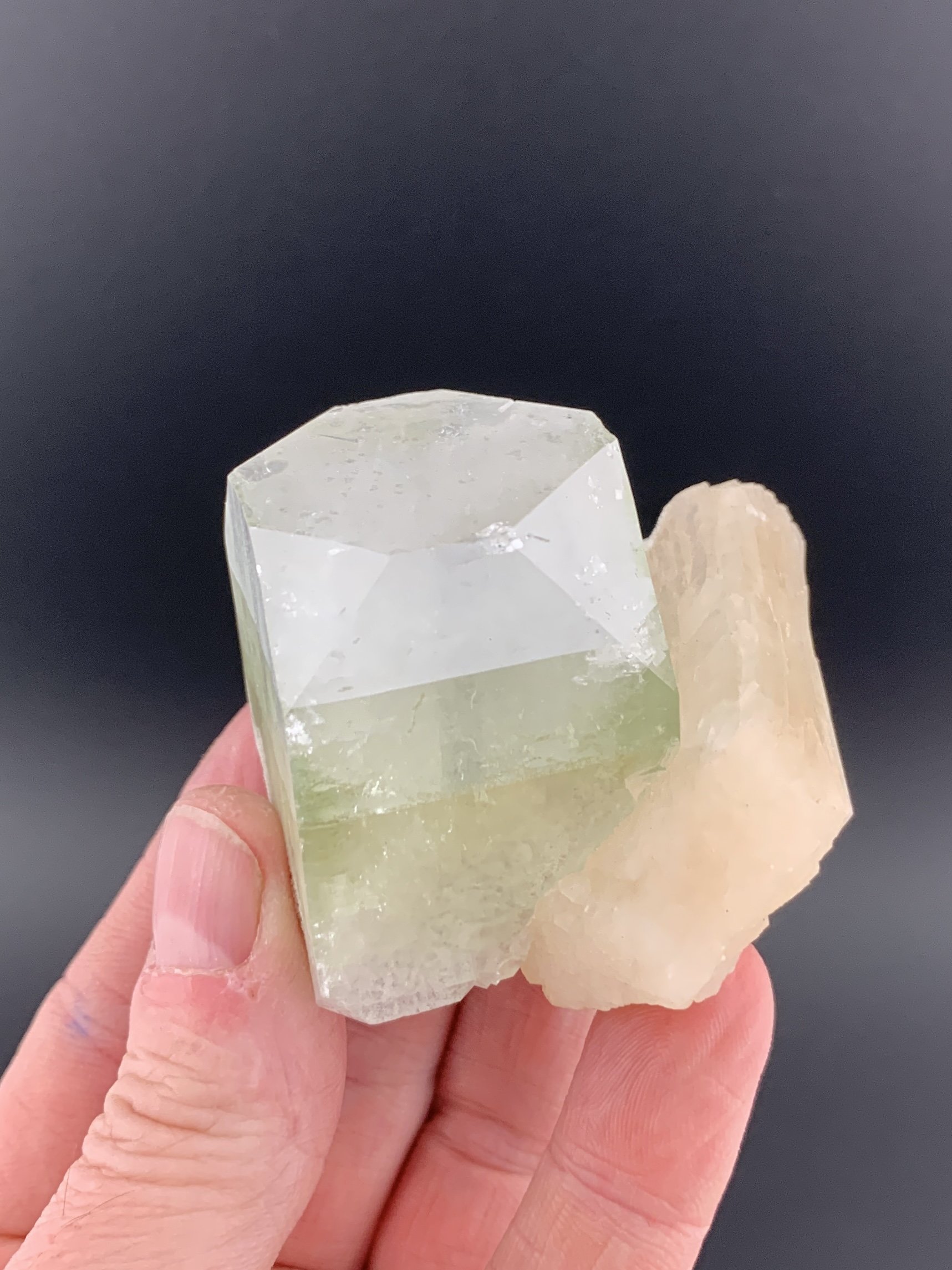 APOPHYLLITE with STILBITE mineral specimen crystal from Nashik District, Maharashtra, India