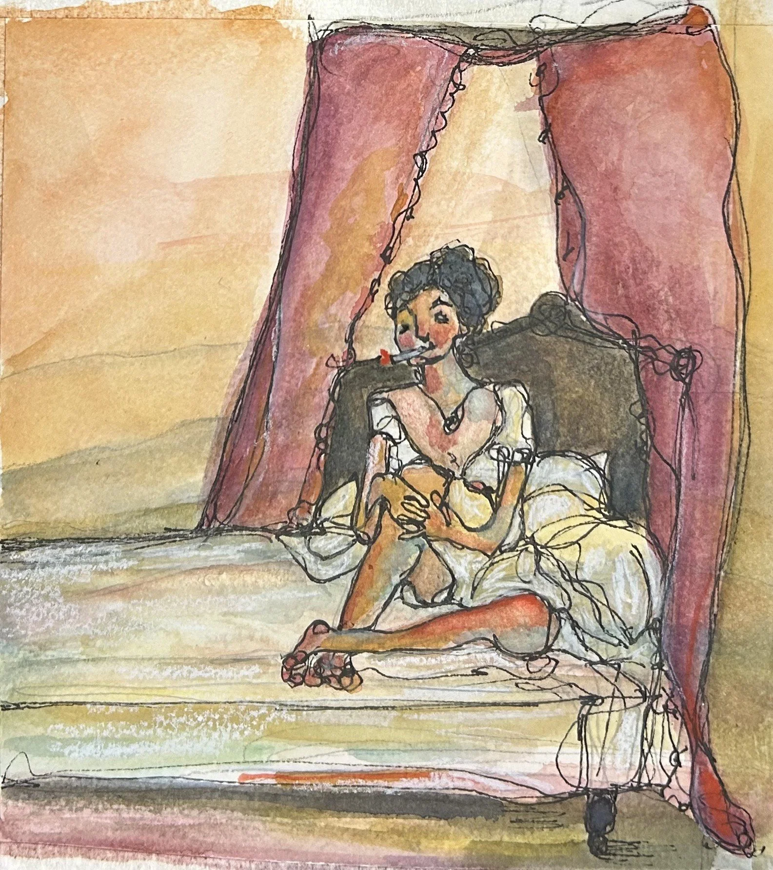 Babette
watercolor & pen
8 x 8
$250